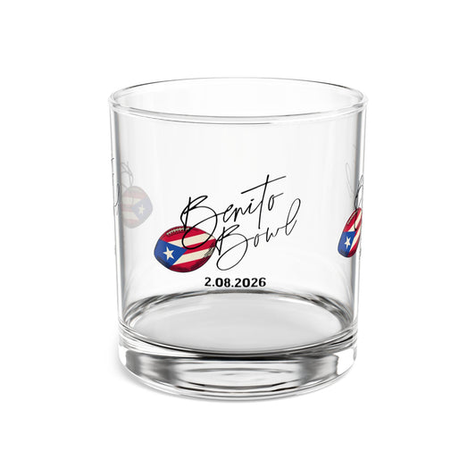 Bad Bunny Benito Bowl Puerto Rican Flag Rocks Glass | Bad Bunny Merch | Bad Bunny NFL Super Bowl Merch