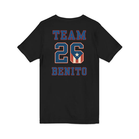Bad Bunny Team Benito V-Neck Jersey Style Short Sleeve | Bad Bunny Merch | Bad Bunny NFL Super Bowl Merch