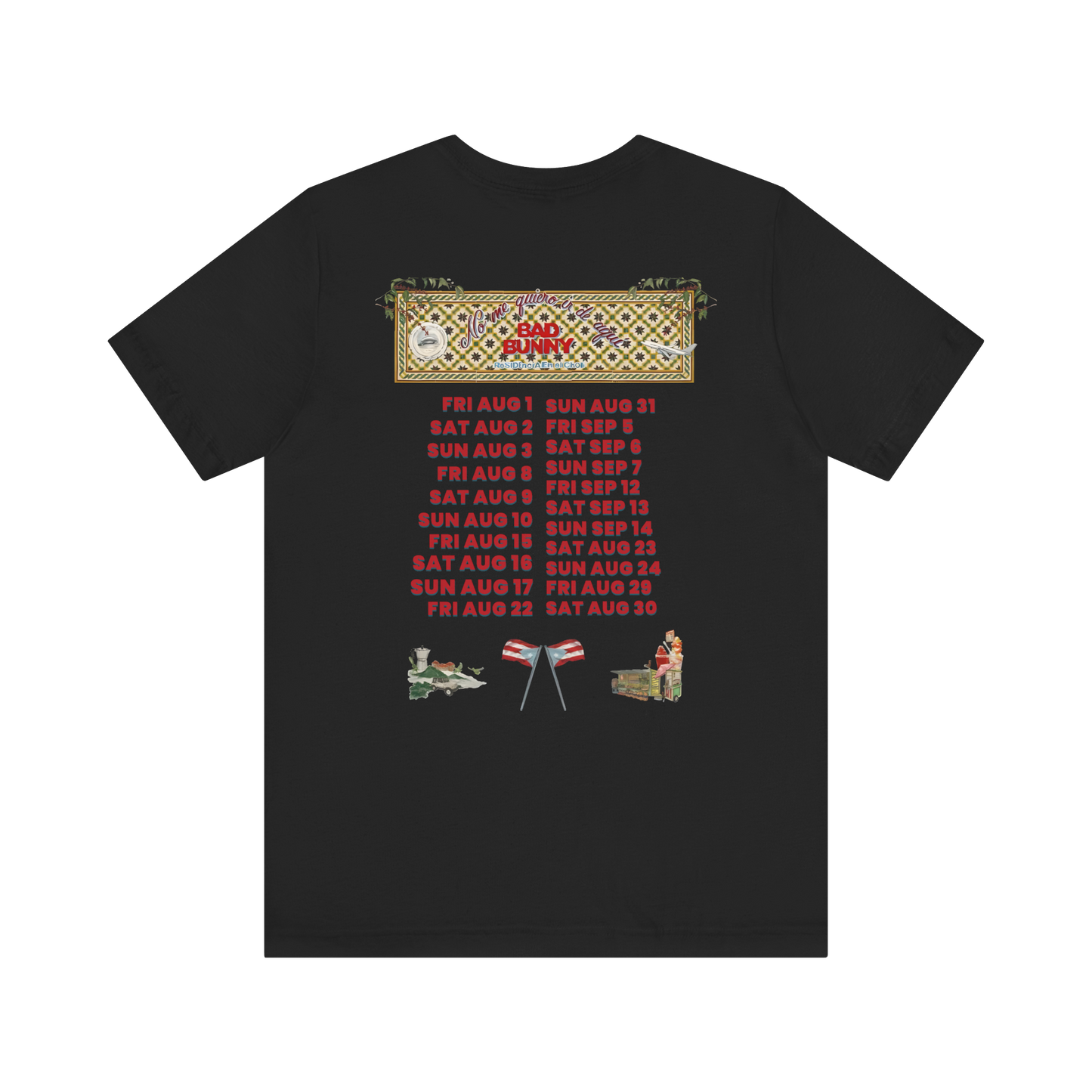Bad Bunny Concho Tour Dates Tee | Bad Bunny Merch | Bad Bunny NFL Super Bowl Merch