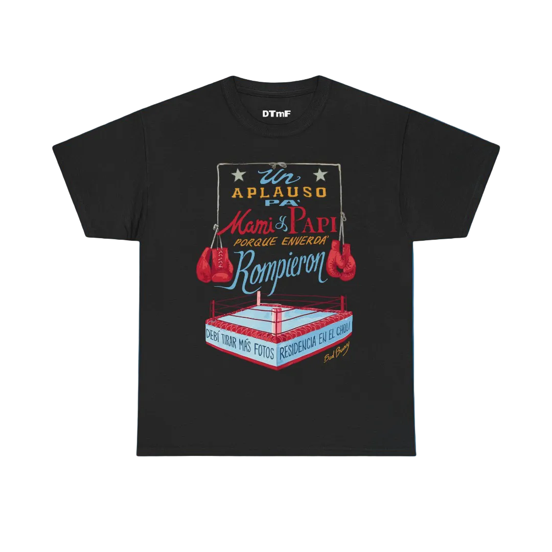 Bad Bunny Black Boxing Tee | Bad Bunny Merch | Bad Bunny NFL Super Bowl Merch