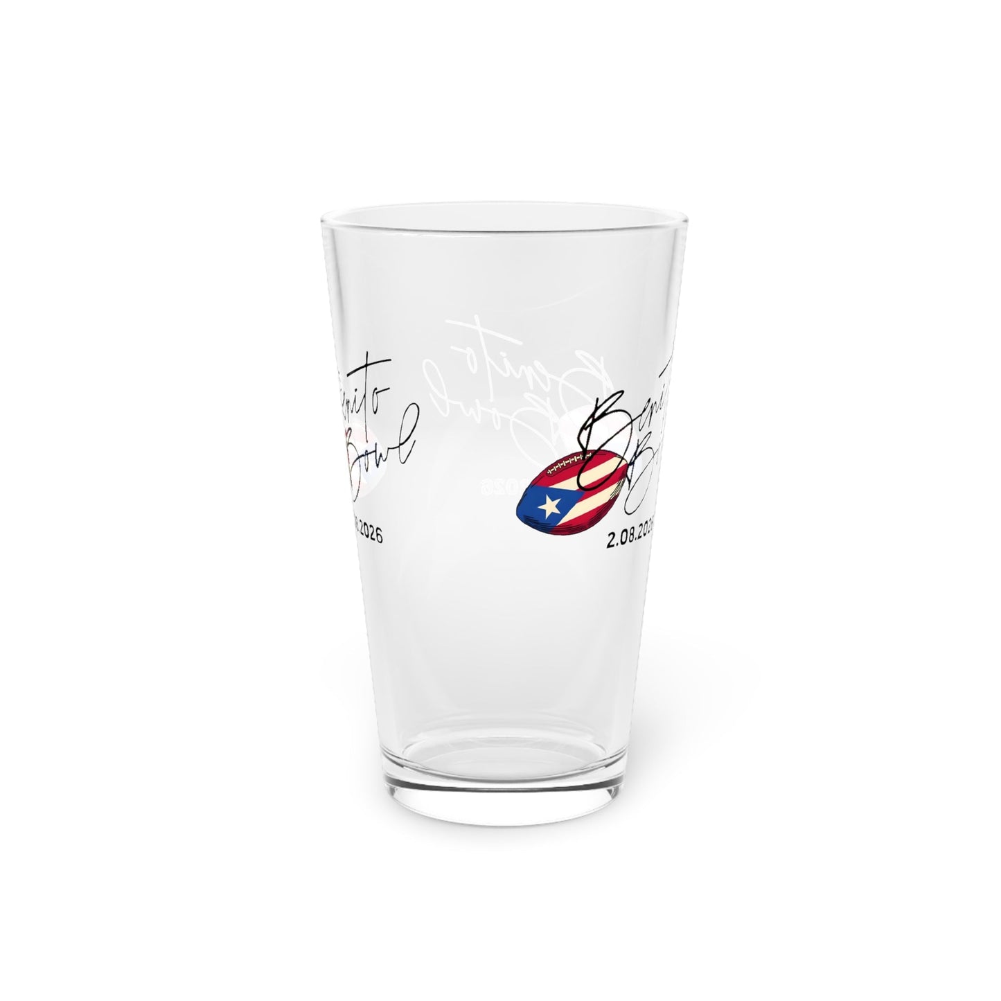 Bad Bunny Benito Bowl Pint Glass   | Bad Bunny Merch | Bad Bunny NFL Super Bowl Merch