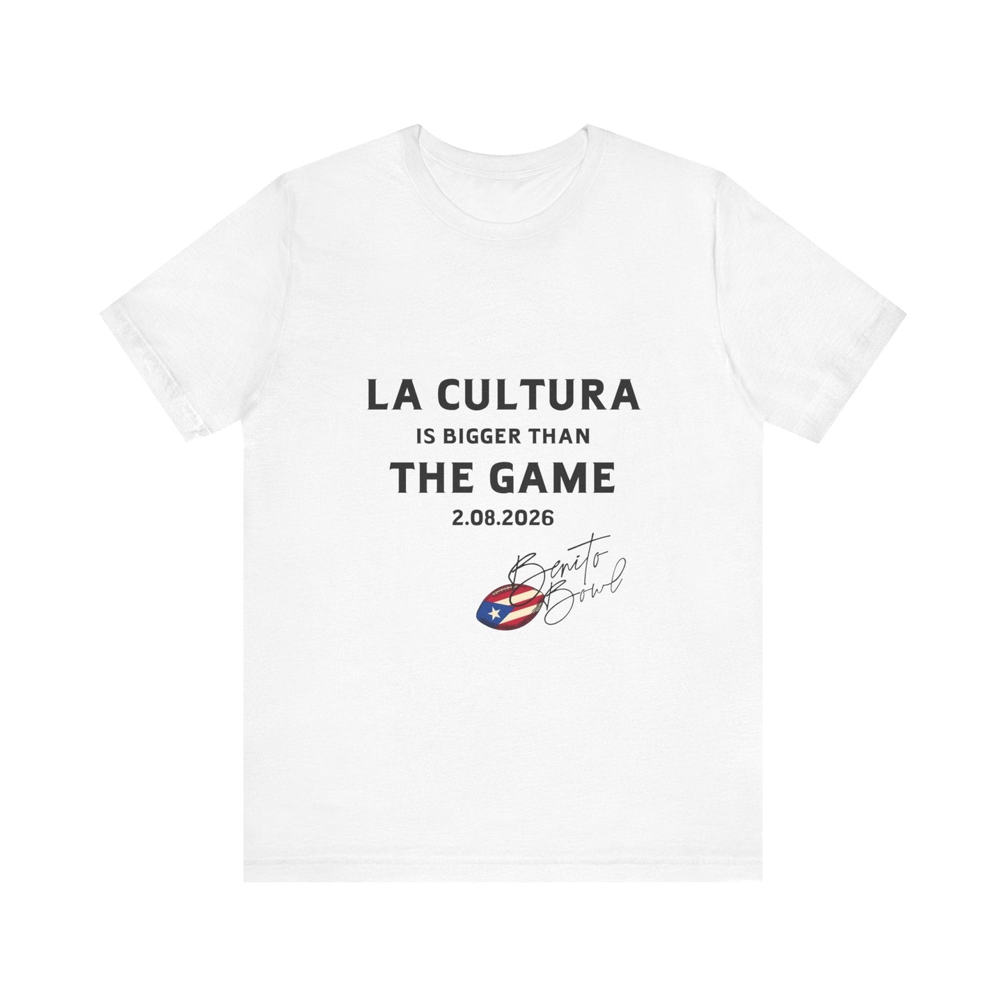 Bad Bunny La Cultura is Bigger Benito Bowl Short Sleeve | Bad Bunny Merch | Bad Bunny NFL Super Bowl Merch