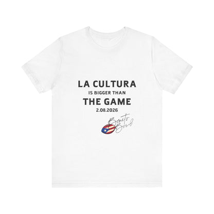 Bad Bunny La Cultura is Bigger Benito Bowl Short Sleeve | Bad Bunny Merch | Bad Bunny NFL Super Bowl Merch