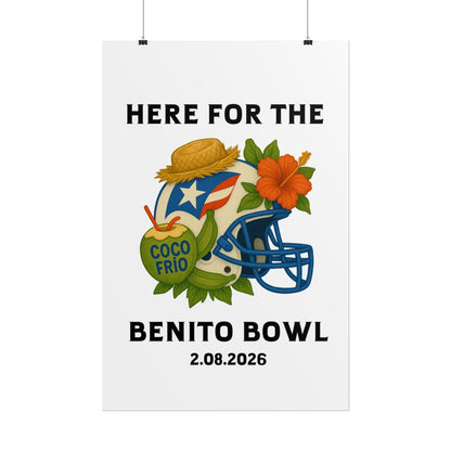 Bad Bunny Benito Bowl Game Day Event Poster | Bad Bunny Merch | Bad Bunny NFL Super Bowl Merch