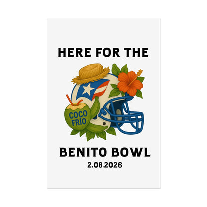 Bad Bunny Benito Bowl Game Day Event Poster | Bad Bunny Merch | Bad Bunny NFL Super Bowl Merch