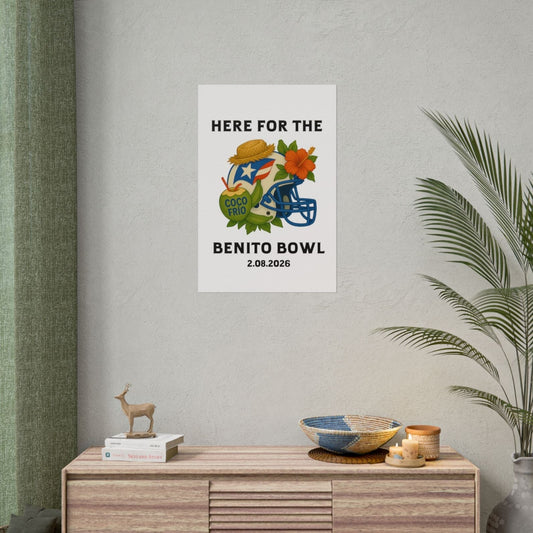 Bad Bunny Benito Bowl Game Day Event Poster | Bad Bunny Merch | Bad Bunny NFL Super Bowl Merch
