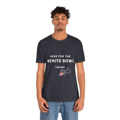 Bad Bunny Benito Bowl Short Sleeve Tee Shirt | Bad Bunny Merch | Bad Bunny NFL Super Bowl Merch