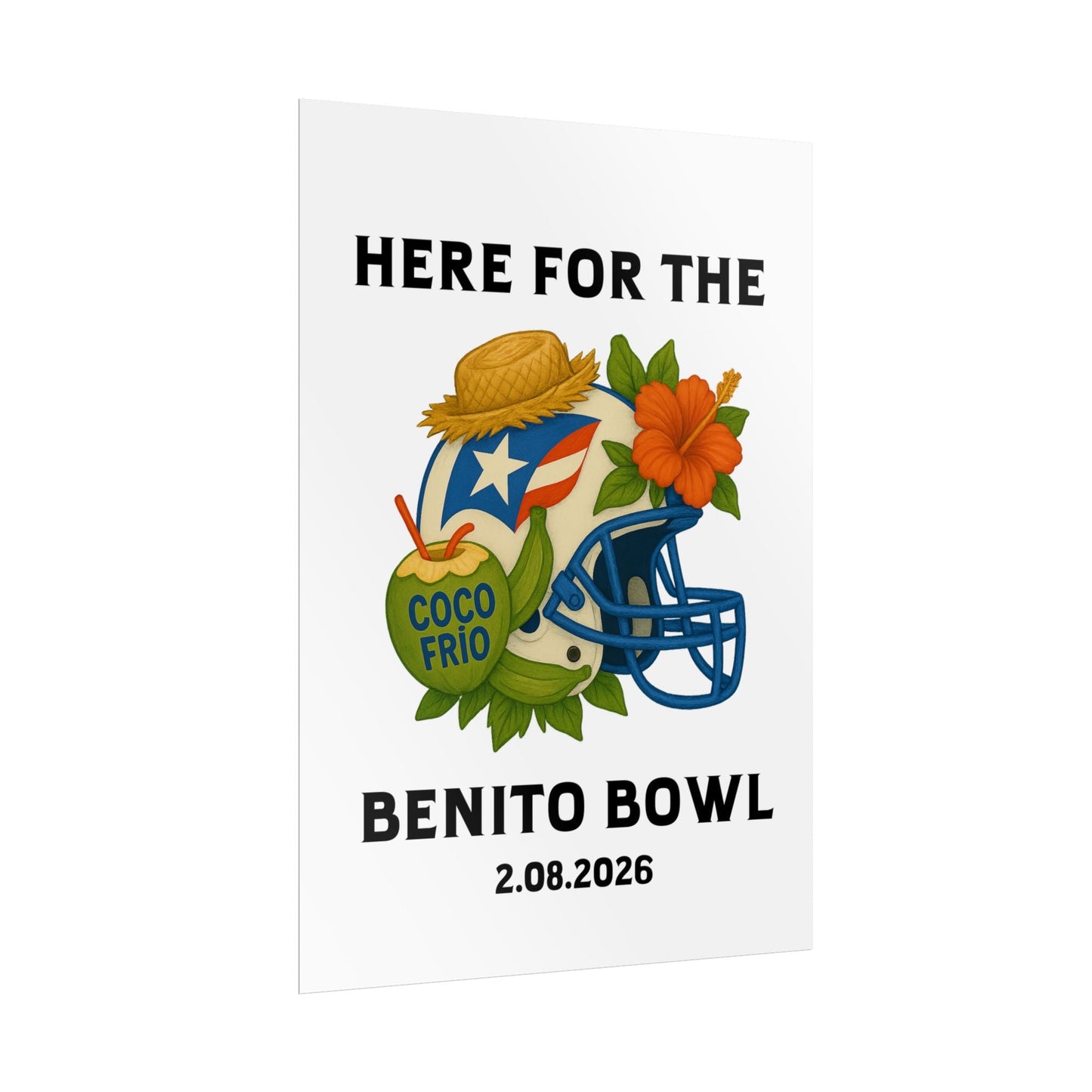 Bad Bunny Benito Bowl Game Day Event Poster | Bad Bunny Merch | Bad Bunny NFL Super Bowl Merch