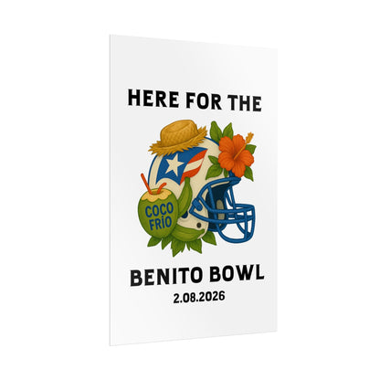 Bad Bunny Benito Bowl Game Day Event Poster | Bad Bunny Merch | Bad Bunny NFL Super Bowl Merch