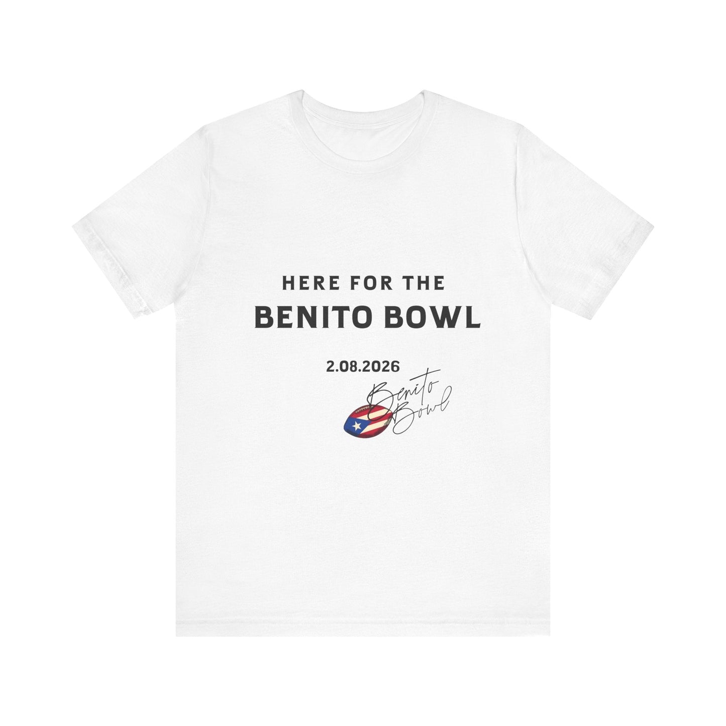 Bad Bunny Benito Bowl Short Sleeve Tee Shirt | Bad Bunny Merch | Bad Bunny NFL Super Bowl Merch
