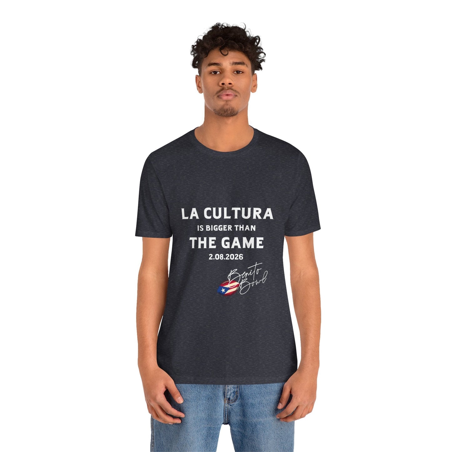 Bad Bunny La Cultura is Bigger Benito Bowl Short Sleeve | Bad Bunny Merch | Bad Bunny NFL Super Bowl Merch