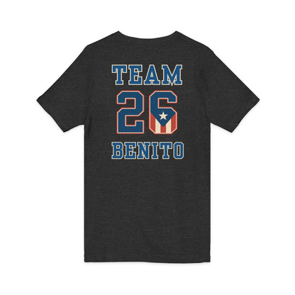 Bad Bunny Team Benito V-Neck Jersey Style Short Sleeve | Bad Bunny Merch | Bad Bunny NFL Super Bowl Merch