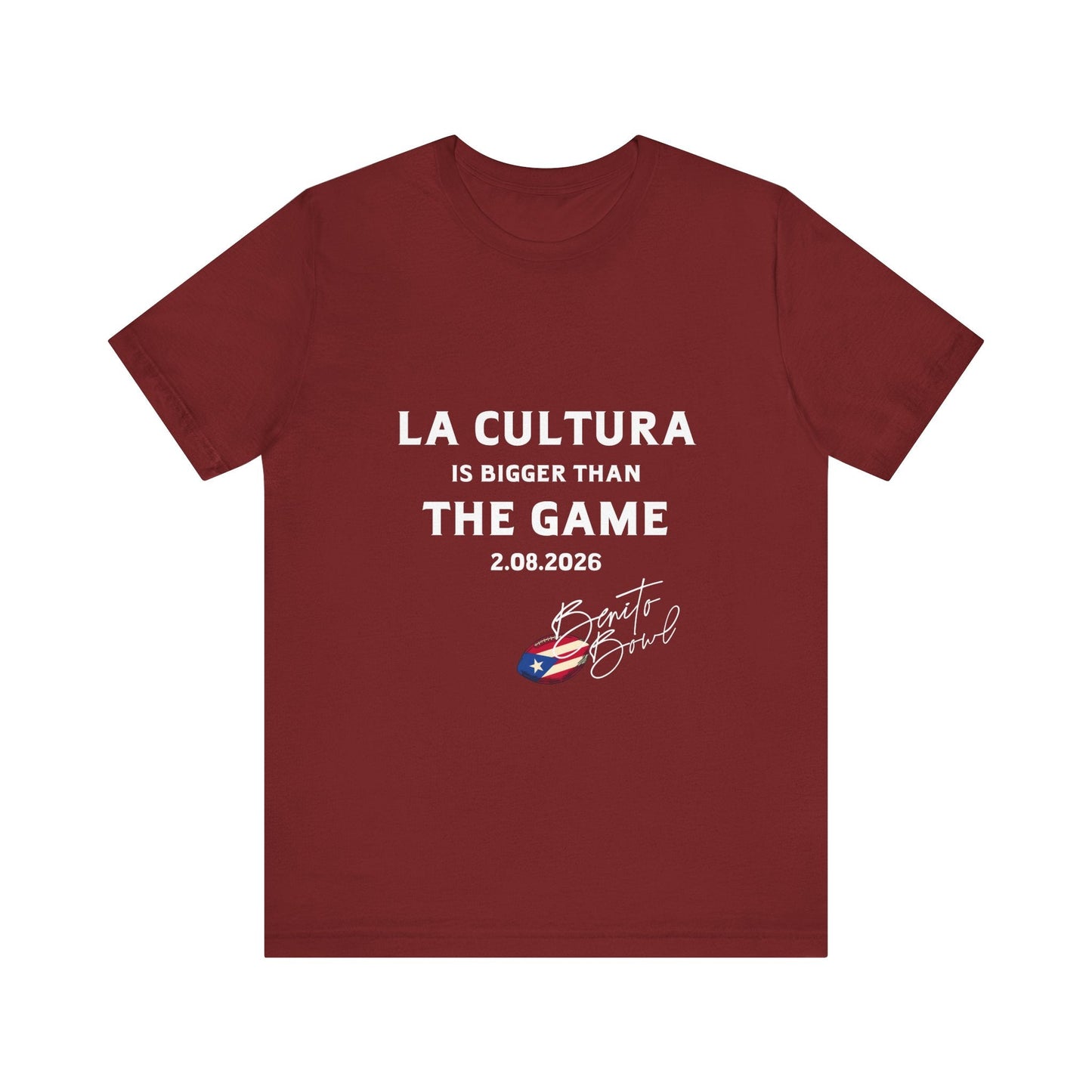 Bad Bunny La Cultura is Bigger Benito Bowl Short Sleeve | Bad Bunny Merch | Bad Bunny NFL Super Bowl Merch