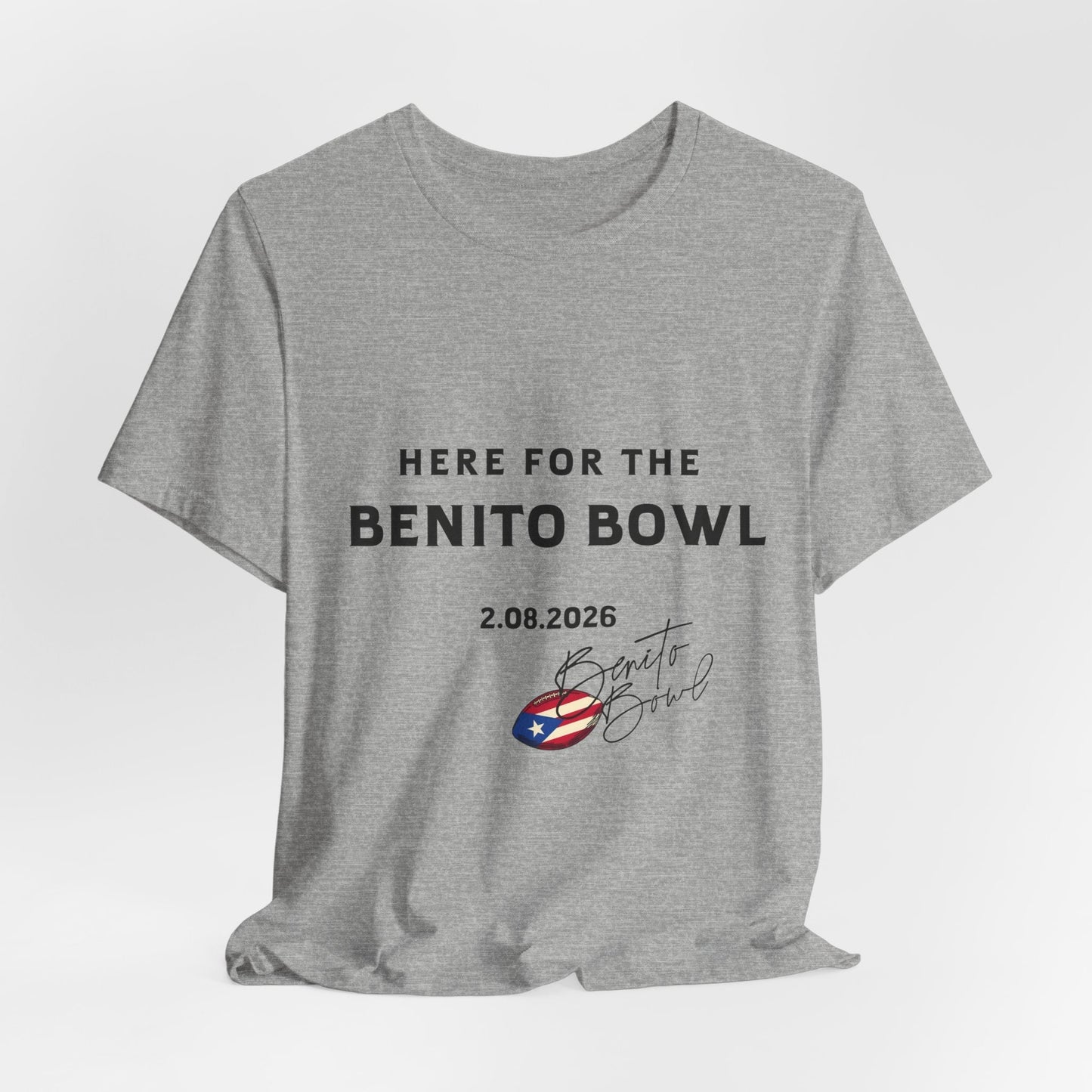 Bad Bunny Benito Bowl Short Sleeve Tee Shirt | Bad Bunny Merch | Bad Bunny NFL Super Bowl Merch