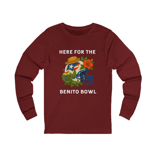 Bad Bunny  Benito Bowl Long Sleeve Tee | Bad Bunny Merch | Bad Bunny NFL Super Bowl Merch