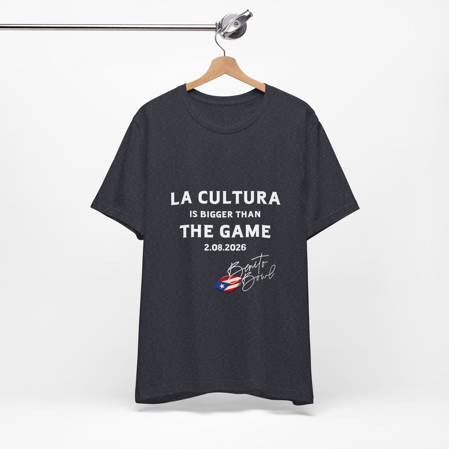 Bad Bunny La Cultura is Bigger Benito Bowl Short Sleeve | Bad Bunny Merch | Bad Bunny NFL Super Bowl Merch
