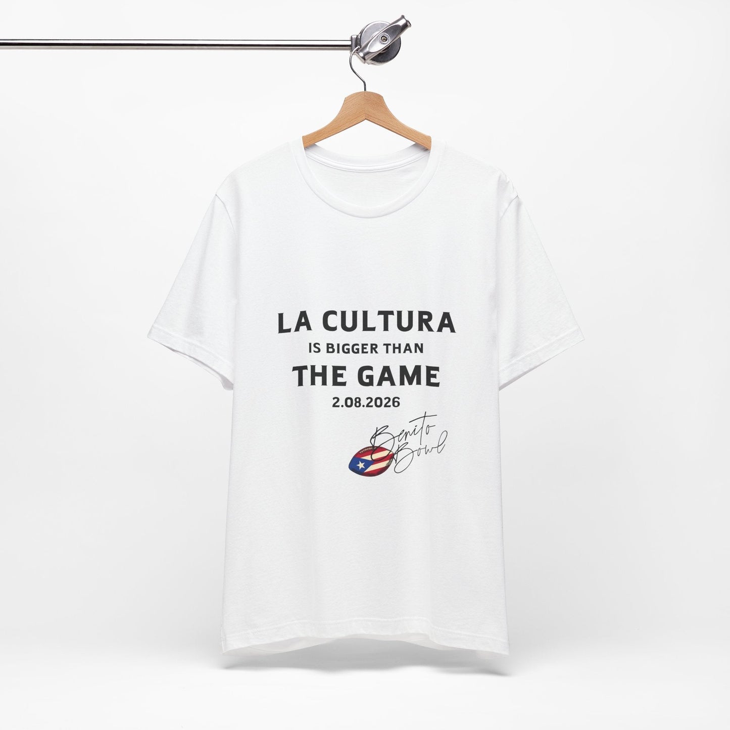 Bad Bunny La Cultura is Bigger Benito Bowl Short Sleeve | Bad Bunny Merch | Bad Bunny NFL Super Bowl Merch