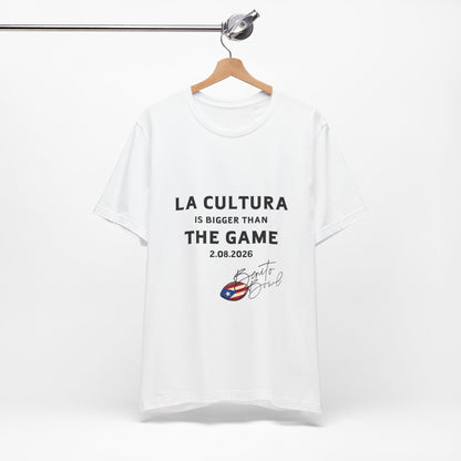 Bad Bunny La Cultura is Bigger Benito Bowl Short Sleeve | Bad Bunny Merch | Bad Bunny NFL Super Bowl Merch