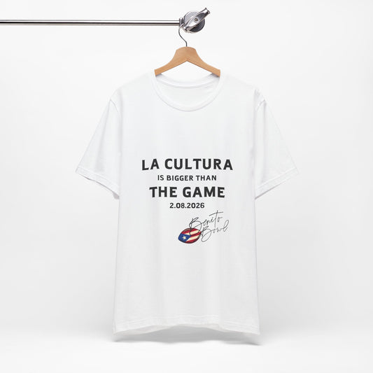 Bad Bunny La Cultura is Bigger Benito Bowl Short Sleeve | Bad Bunny Merch | Bad Bunny NFL Super Bowl Merch
