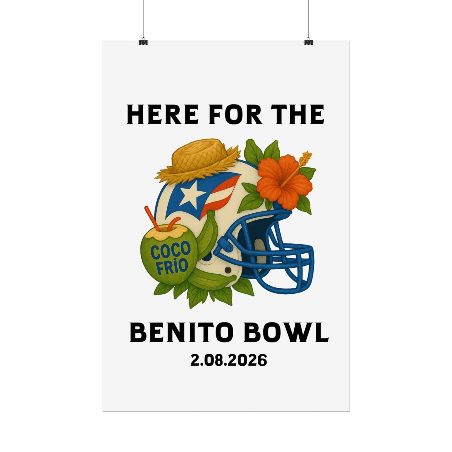 Bad Bunny Benito Bowl Game Day Event Poster | Bad Bunny Merch | Bad Bunny NFL Super Bowl Merch