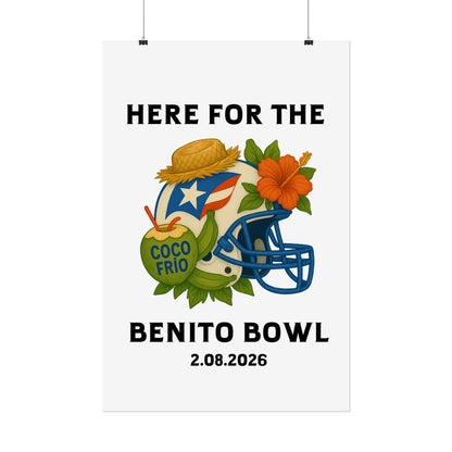 Bad Bunny Benito Bowl Game Day Event Poster | Bad Bunny Merch | Bad Bunny NFL Super Bowl Merch