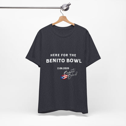 Bad Bunny Benito Bowl Short Sleeve Tee Shirt | Bad Bunny Merch | Bad Bunny NFL Super Bowl Merch
