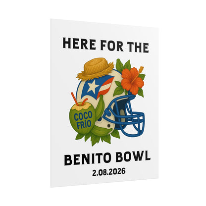 Bad Bunny Benito Bowl Game Day Event Poster | Bad Bunny Merch | Bad Bunny NFL Super Bowl Merch