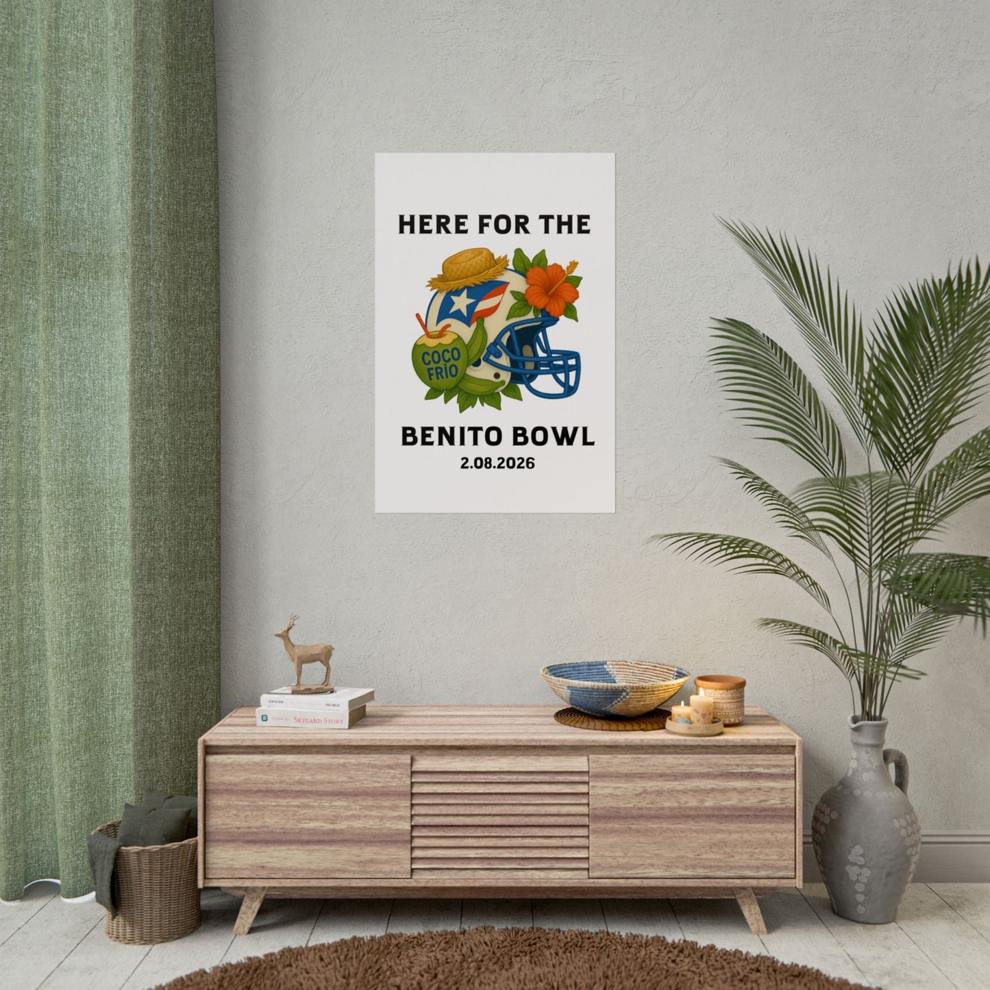 Bad Bunny Benito Bowl Game Day Event Poster | Bad Bunny Merch | Bad Bunny NFL Super Bowl Merch
