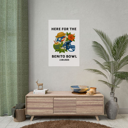 Bad Bunny Benito Bowl Game Day Event Poster | Bad Bunny Merch | Bad Bunny NFL Super Bowl Merch