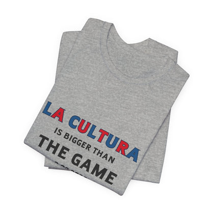 Bad Bunny La Cultura is Bigger (Colorful) Benito Bowl Short Sleeve Tee Shirt | Bad Bunny Merch | Bad Bunny NFL Super Bowl Merch