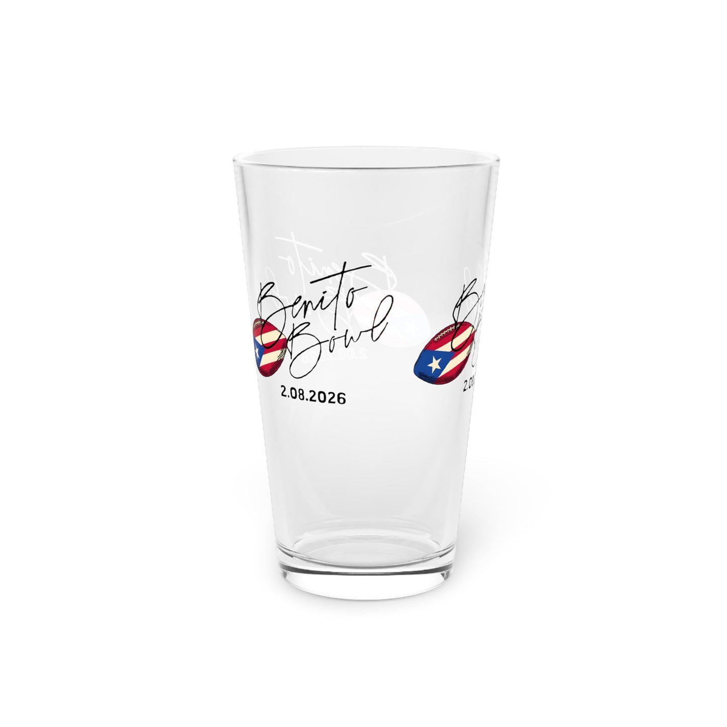 Bad Bunny Benito Bowl Pint Glass   | Bad Bunny Merch | Bad Bunny NFL Super Bowl Merch