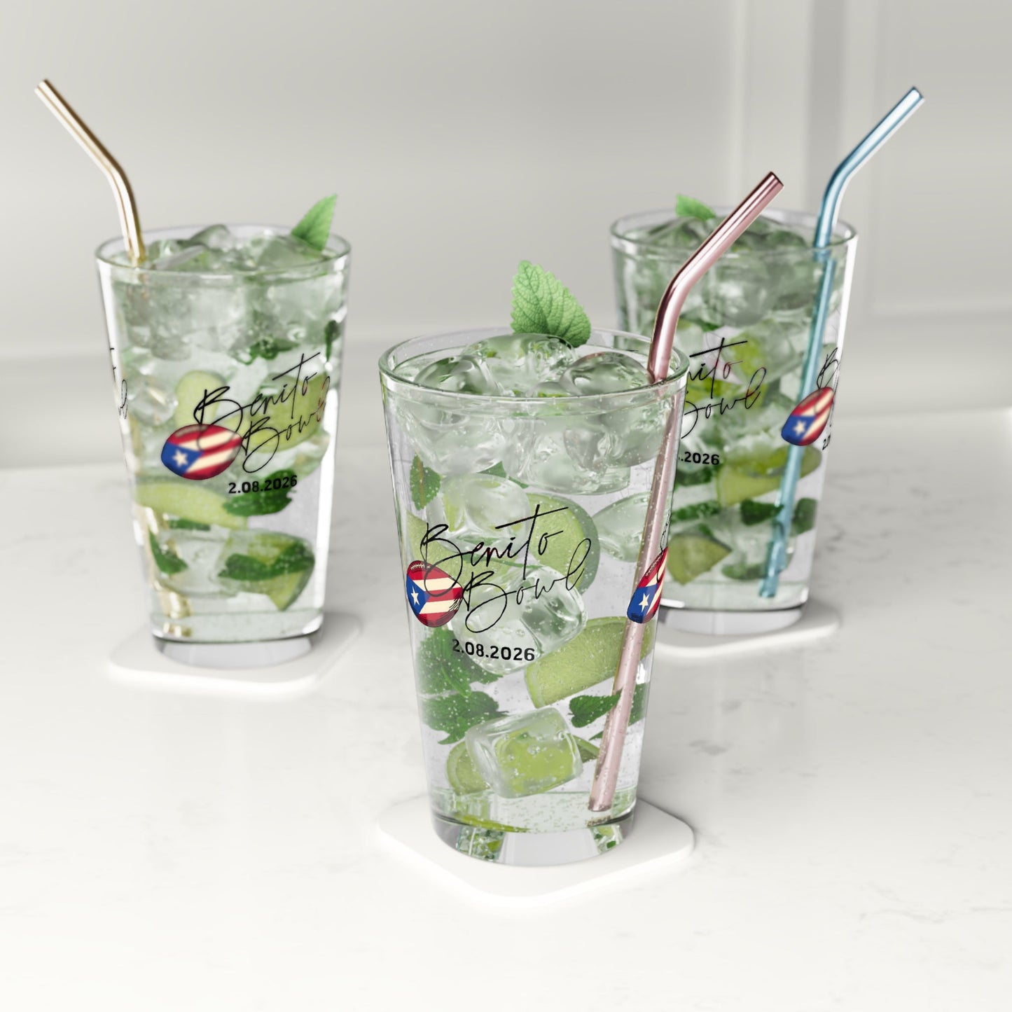 Bad Bunny Benito Bowl Pint Glass   | Bad Bunny Merch | Bad Bunny NFL Super Bowl Merch