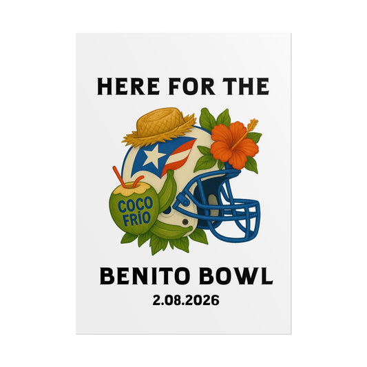 Bad Bunny Benito Bowl Game Day Event Poster | Bad Bunny Merch | Bad Bunny NFL Super Bowl Merch