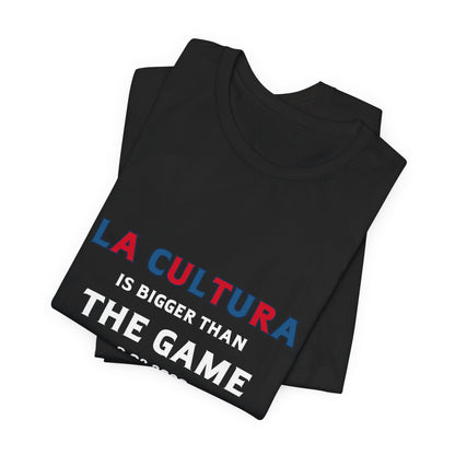 Bad Bunny La Cultura is Bigger (Colorful) Benito Bowl Short Sleeve Tee Shirt | Bad Bunny Merch | Bad Bunny NFL Super Bowl Merch