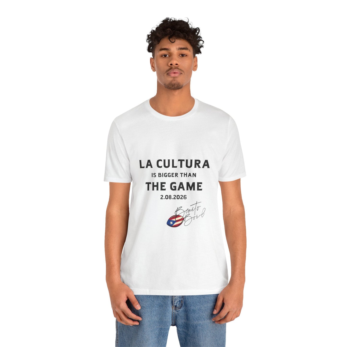 Bad Bunny La Cultura is Bigger Benito Bowl Short Sleeve | Bad Bunny Merch | Bad Bunny NFL Super Bowl Merch