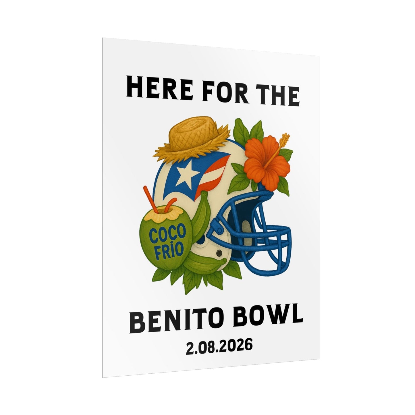 Bad Bunny Benito Bowl Game Day Event Poster | Bad Bunny Merch | Bad Bunny NFL Super Bowl Merch