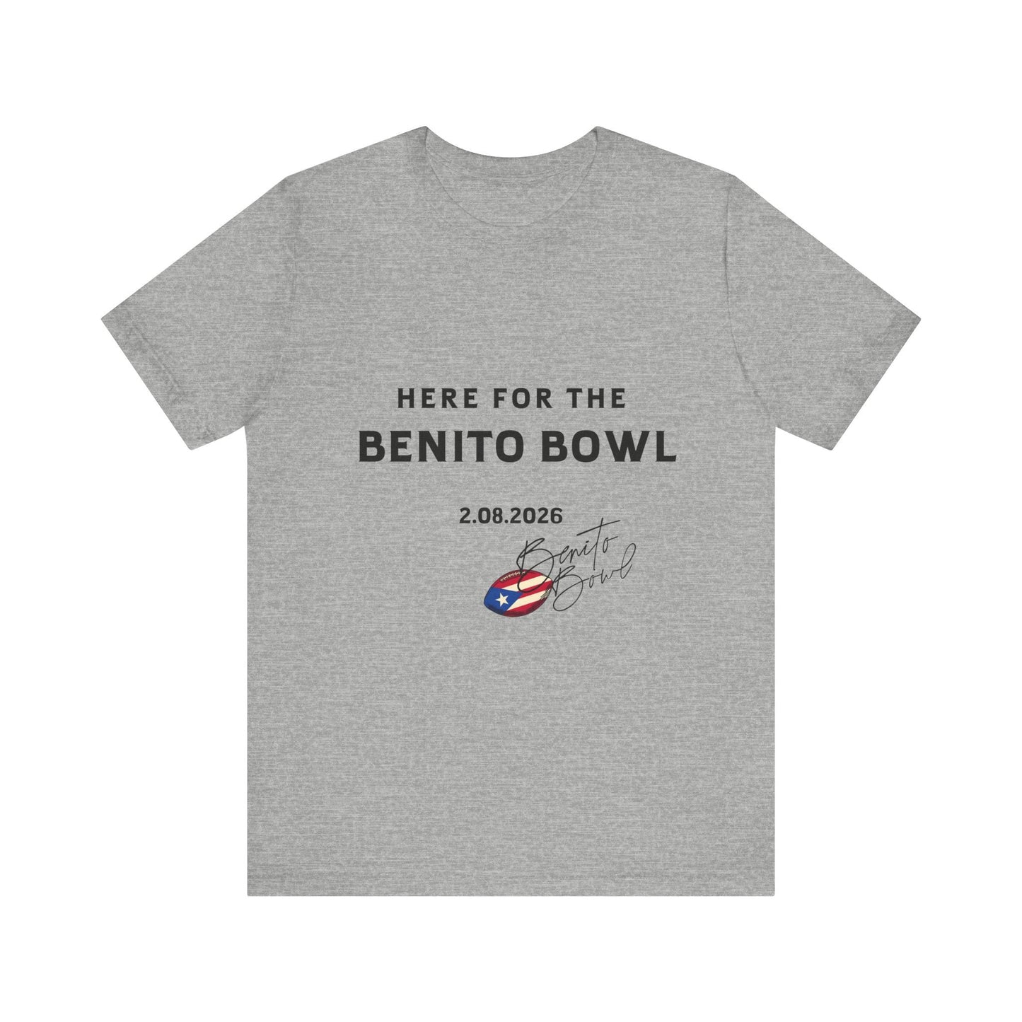 Bad Bunny Benito Bowl Short Sleeve Tee Shirt | Bad Bunny Merch | Bad Bunny NFL Super Bowl Merch