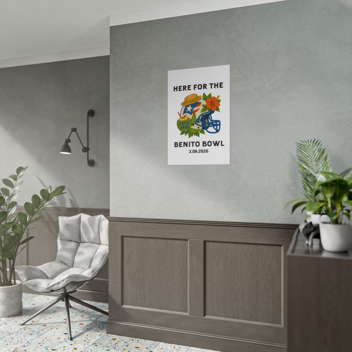 Bad Bunny Benito Bowl Game Day Event Poster | Bad Bunny Merch | Bad Bunny NFL Super Bowl Merch