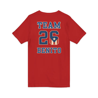 Bad Bunny Team Benito V-Neck Jersey Style Short Sleeve | Bad Bunny Merch | Bad Bunny NFL Super Bowl Merch