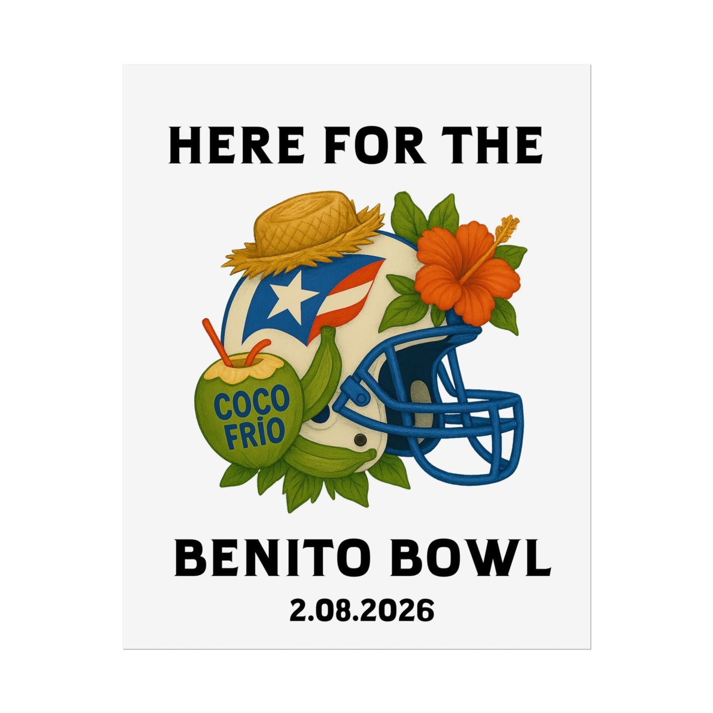 Bad Bunny Benito Bowl Game Day Event Poster | Bad Bunny Merch | Bad Bunny NFL Super Bowl Merch