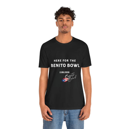 Bad Bunny Benito Bowl Short Sleeve Tee Shirt | Bad Bunny Merch | Bad Bunny NFL Super Bowl Merch