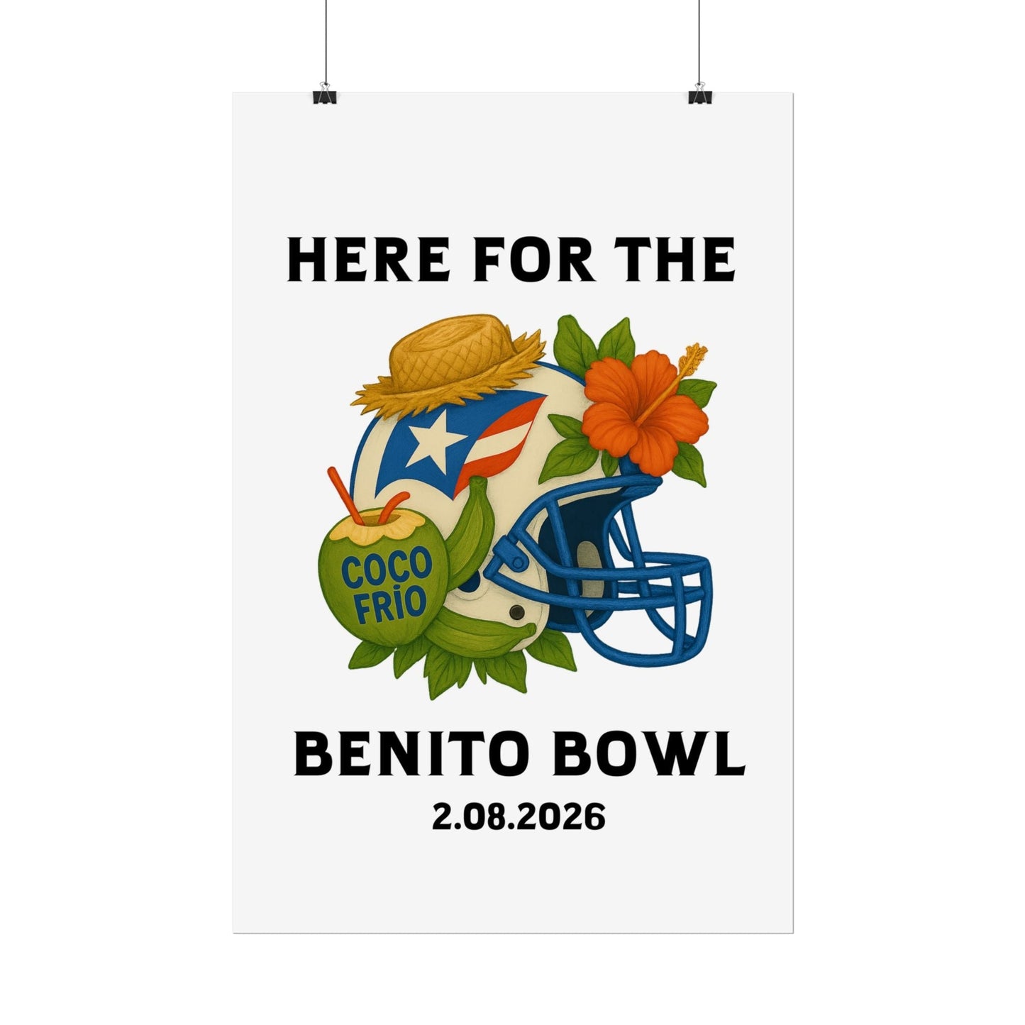 Bad Bunny Benito Bowl Game Day Event Poster | Bad Bunny Merch | Bad Bunny NFL Super Bowl Merch