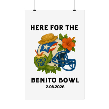 Bad Bunny Benito Bowl Game Day Event Poster | Bad Bunny Merch | Bad Bunny NFL Super Bowl Merch