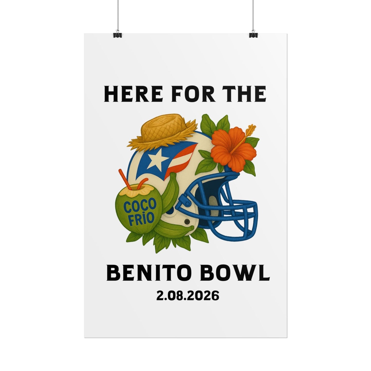 Bad Bunny Benito Bowl Game Day Event Poster | Bad Bunny Merch | Bad Bunny NFL Super Bowl Merch