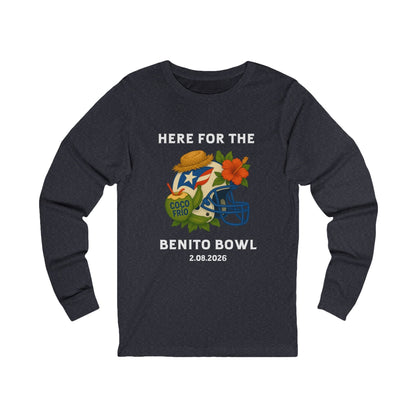 Bad Bunny Benito Bowl Long Sleeve Tee | Bad Bunny Merch | Bad Bunny NFL Super Bowl Merch