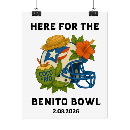 Bad Bunny Benito Bowl Game Day Event Poster | Bad Bunny Merch | Bad Bunny NFL Super Bowl Merch