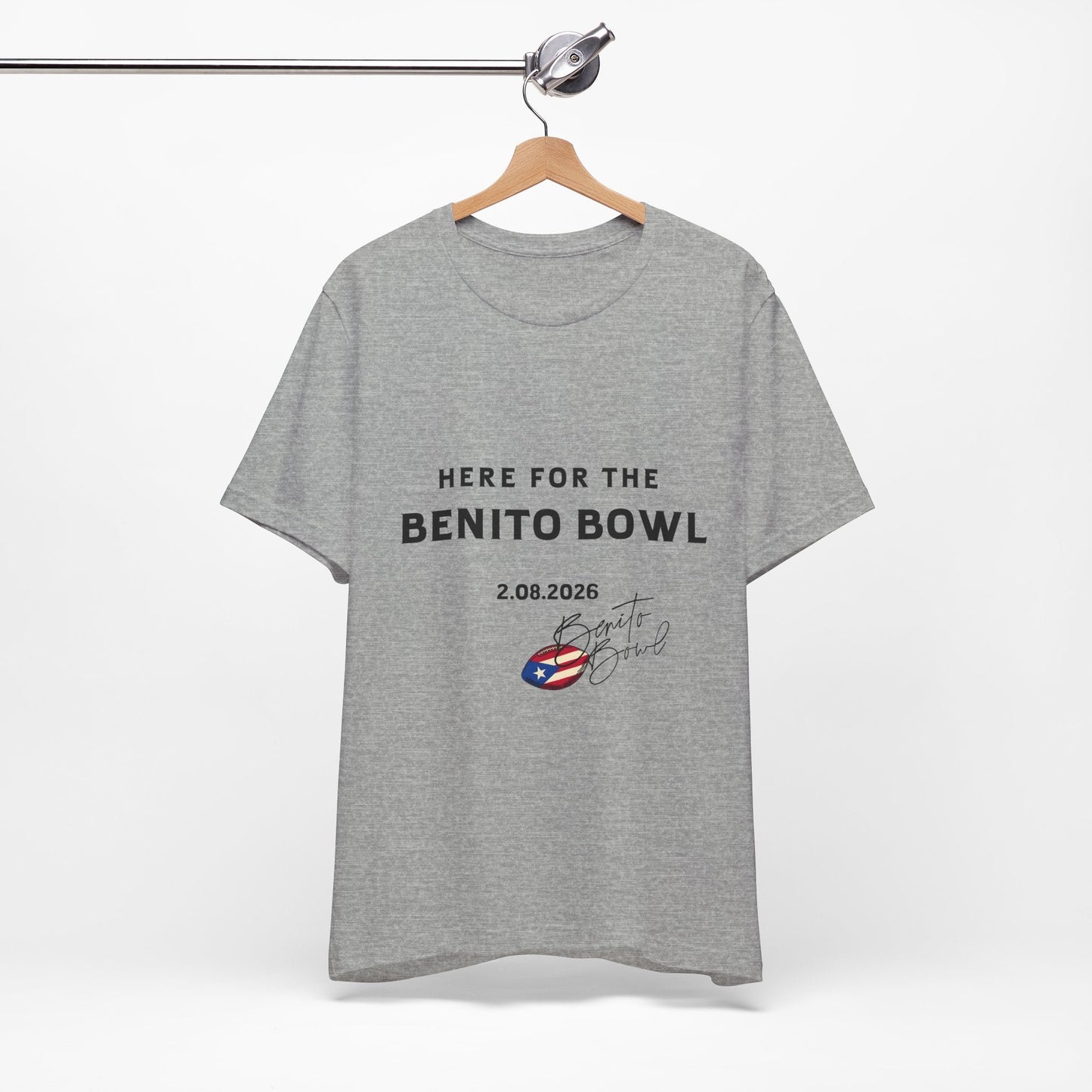 Bad Bunny Benito Bowl Short Sleeve Tee Shirt | Bad Bunny Merch | Bad Bunny NFL Super Bowl Merch
