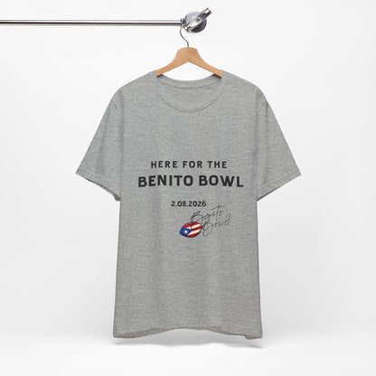 Bad Bunny Benito Bowl Short Sleeve Tee Shirt | Bad Bunny Merch | Bad Bunny NFL Super Bowl Merch