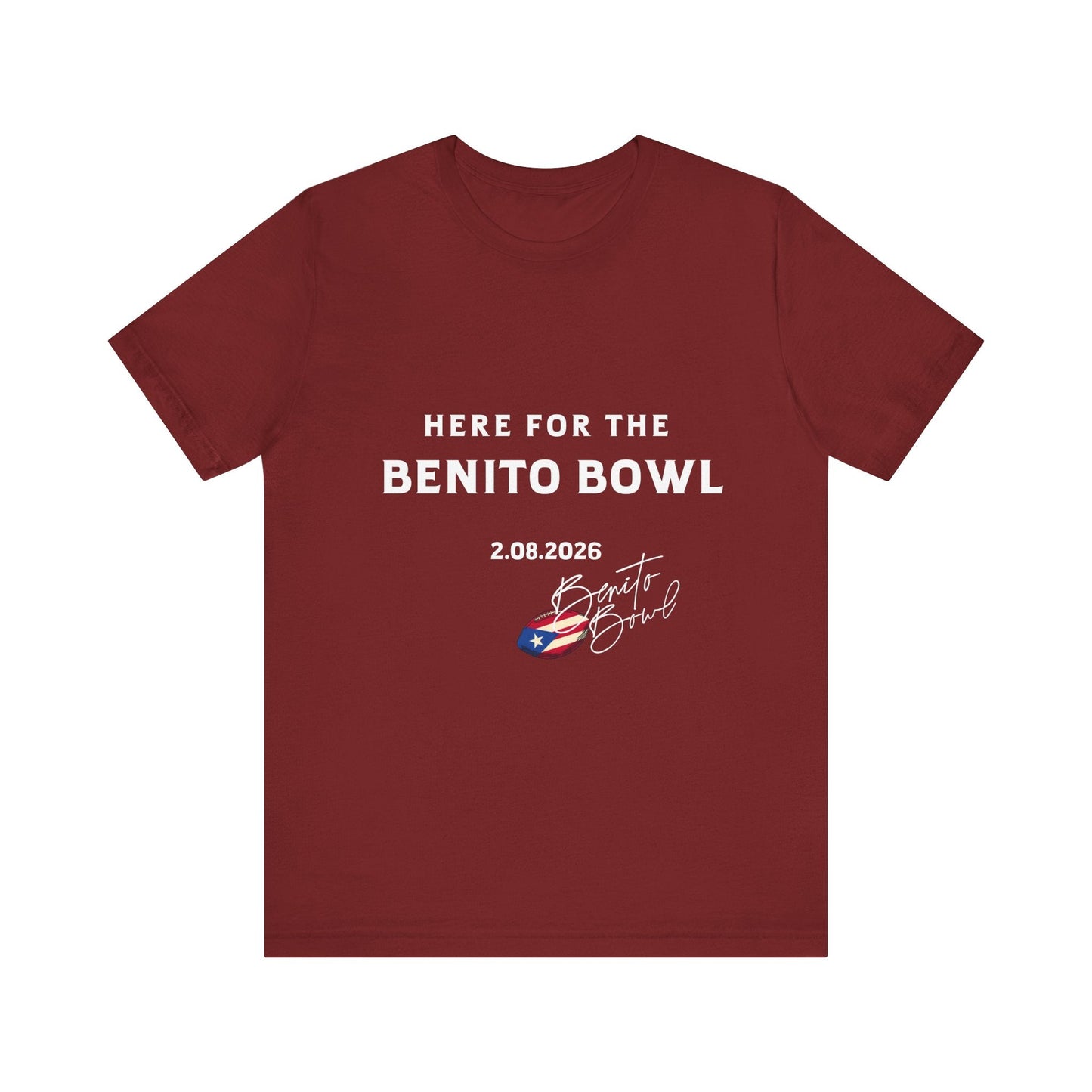 Bad Bunny Benito Bowl Short Sleeve Tee Shirt | Bad Bunny Merch | Bad Bunny NFL Super Bowl Merch