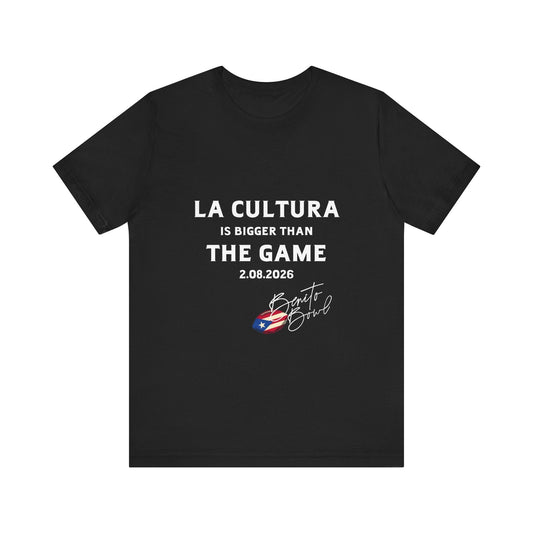 Bad Bunny La Cultura is Bigger Benito Bowl Short Sleeve | Bad Bunny Merch | Bad Bunny NFL Super Bowl Merch
